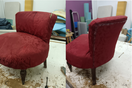 Butaca clásica antes de la restauración